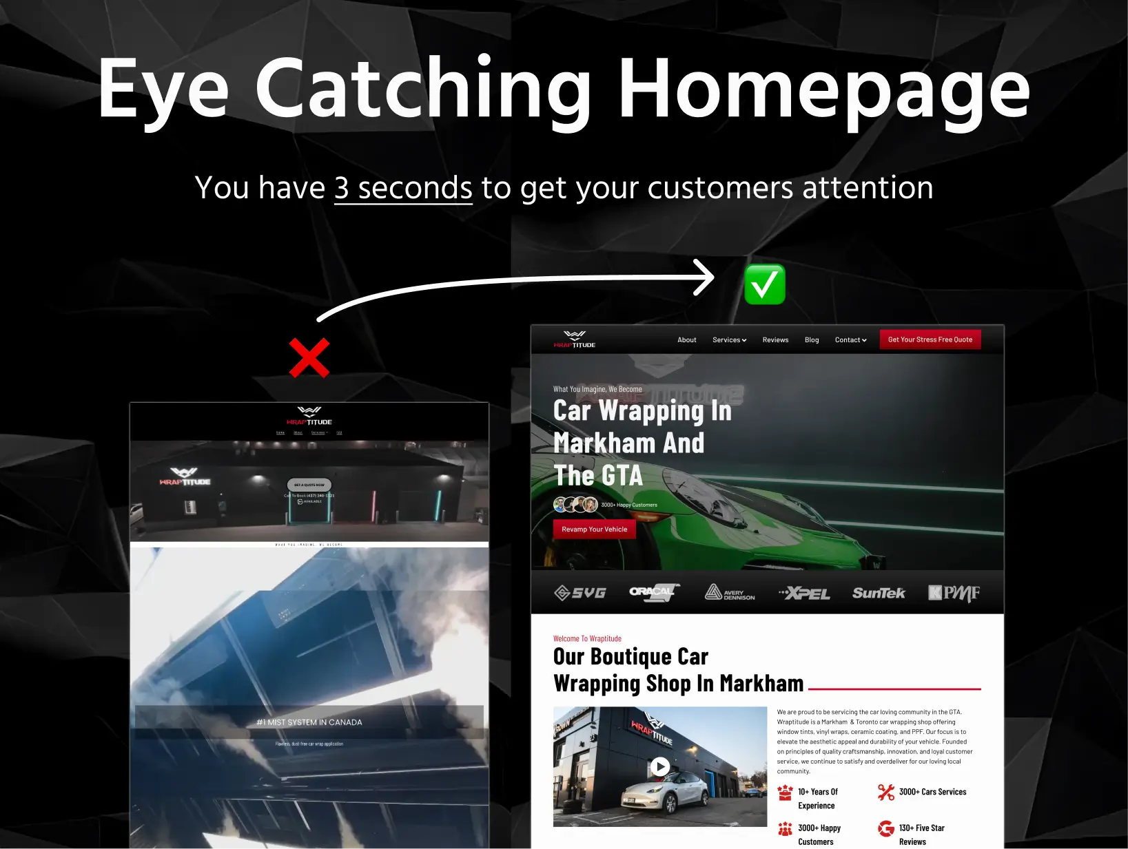 An eye-catching homepage design
